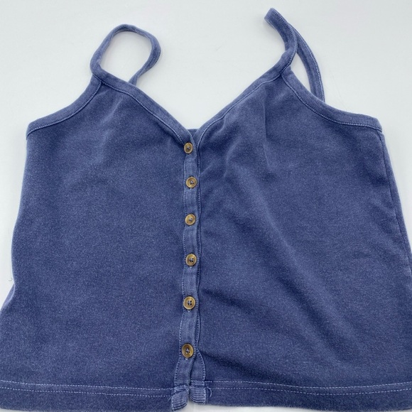 Brandy Melville Tank Tops. Black & Blue Button Up One Size - Picture 2 of 8